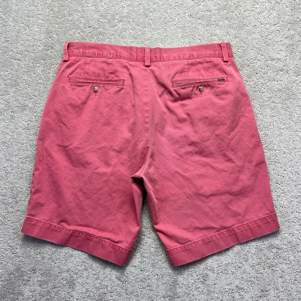 Polo Ralph Lauren Chino Shorts Mens Size 34 Pink Classic Fit 9 Inch Cotton Twill